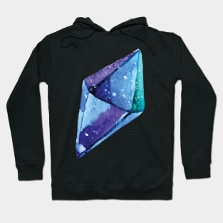 Blue Watercolor Crystal Gems Hoodie